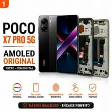 Tela Poco X7 Pro 5G Display Com Aro C/Digital Frontal Amoled Original Preto C/Biometria Moldura Oled