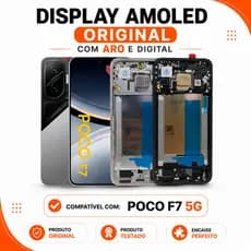 Display Poco F7 5G Tela Amoled Original Frontal Com Aro Com Digital Oled Módulo Chassi 120Hz