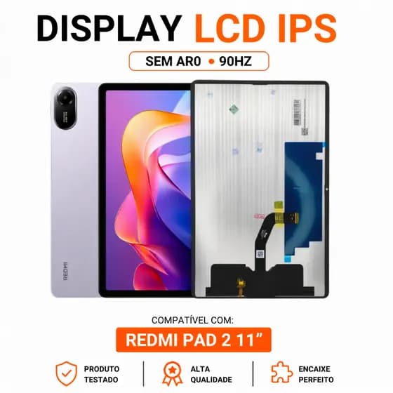 Frontal Tela Redmi Pad 2.11''  Polegadas Display Original LCD IPS Sem Moldura Aro 90 Hz