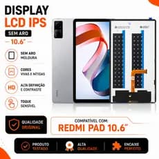 Tela Frontal Redmi Pad 10.6'' Display LCD IPS Original S/Aro Moldura Alta Qualidade Encaixe Perfeito