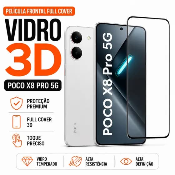 Pelicula Poco X8 Pro 5G Peliculas 3D Vidro Frontal LXL Vidro Encaixe Perfeito de Alta Qualidade