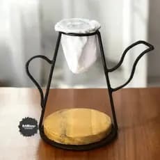Mancebo bule em ferro e madeira coador de café cantinho do café