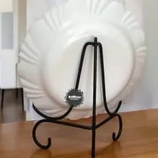 Suporte decorativo rústico porta prato com foto artesanato mineiro