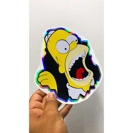 Adesivo coelho pernalonga mostrando a linga holografico para motobike e caminhão