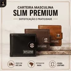 Carteira Masculina Bovis's Leather Couro c/ Botão