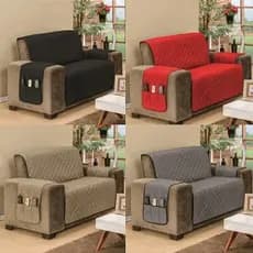 Protetor De Sofá Capa De Sofa Para 2 Lugares Pequeno COM PORTA OBJETOS Capa Protetora Sofá
