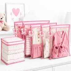 Kit 5 Saquinhos Bebe Gestante Organizador Mala Maternidade TAG + 1 Nécessaire Porta Fraldas