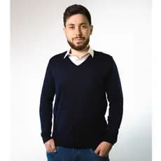 Blusa Sueter Tricot Masculino Inverno Outono Casaco Malha Alta Qualidade Casual Elegante Gola V Liso