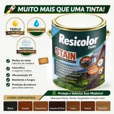 Stain Resicolor 3,6L Proteção Madeira Externa Interna Hidrorrepelente Alto Rendimento