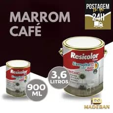 Tinta Esmalte Marrom Cafe Lks Resicolor Alto Brilho 3,6L Base Solvente Secagem 30Min