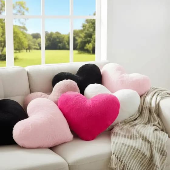 Almofada Decorativa Em Pelucia De Coração 40x40 CM Varias Cores de Silicone