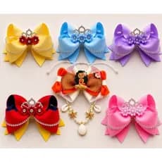 Laço Princesas Disney Luxo com Coroa  | Bico de Pato, Tiara ou Faixinha