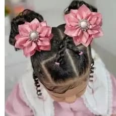 Flor Moana Laço de cabelo Infantil / Bico de Pato