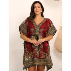 Vestido Curto Kaftan Indiana Saida De Praia Plus Size 272