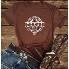 Camiseta Feminina Country Estilo Cowgirl - Tshirt Moda Sertaneja Rodeio Western Estampada Estilosa