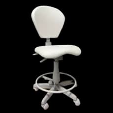 Cadeira mocho  1515 Branco  Ergonômico Encosto regulável - Manicure estetica  dentista podologia