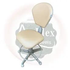cadeira Mocho Fisio 1515 Ergonômico Encosto Regulável. Base cinza Dentista Estética Manicure
