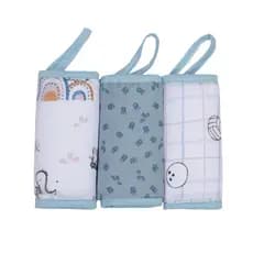 Paninho de Boca Soft Premium Papi Bebê Prendedor Chupeta Babinha 100% Algodão 32x32 cm Kit 3 Unidades
