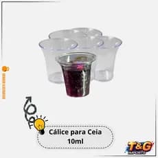 Kit com 50 e 100 Unidades Cálice Copinho para Santa Ceia Acrílico Transparente
