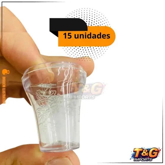 Kit com 15 Cálice Copinho para Santa Ceia com Tampa rosquear e Porta-Pão em Acrílico Resistente