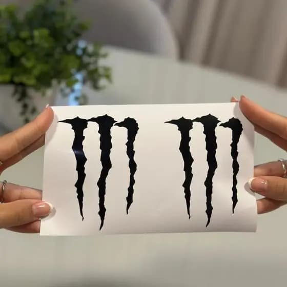 Adesivo Monster Energy Garra Automotivo 5 CORES – Vinil Premium Resistente à Água para Carro, Moto e Capacete