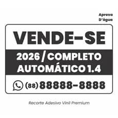 Adesivo Vende-se para Carro Recortado em Vinil Resistente à Água Ideal para Vidro