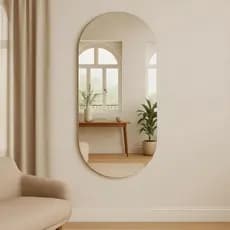 Espelho Organico Pílula 50cm x 120cm Decoração Sala Espelho Banheiro Corpo Inteiro Oval Cápsula Luxo