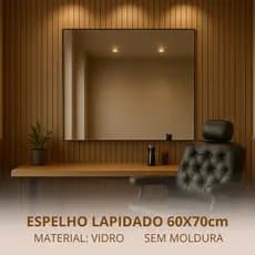 Espelho Banheiro Grande 60x70cm Espelho Decorativo / Decoração Sala / Espelho de Parede Lapidado