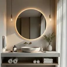 Espelho Corpo Inteiro 80cm Com Led Decoração Sala Espelho Grande Redondo Quarto Banheiro Closet Casa