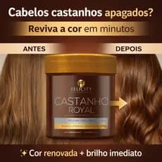 Máscara Tonalizante Castanho Royal Felicity 500g Matizador para Cabelos Castanhos com Brilho e Hidra