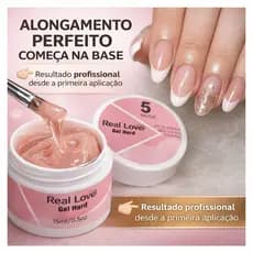 Gel Hard Construtor de Unha Nude 5 Real Love 15ml para Alongamento e Pré Curvatura