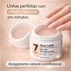 Gel de Alongamento Nude Real Love 15ml Para Unhas em Fibra UV LED Efeito Natural