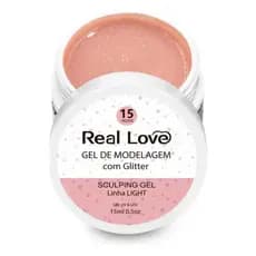 Gel De Alongamento Com Glitter 15 Nude Real Love 15G
