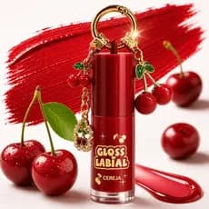 Gloss Labial Cereja Miss Victory Com Chaveiro Brilho Fofo Para Lábios