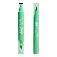 Delineador Caneta 2 em 1 Love Rain Eyeliner Traço Fino Para Delineado Gatinho e Olhos