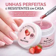 Gel Alongamento Unhas Morango Cor 4 Real Love 15ml UV LED Gel de Construção