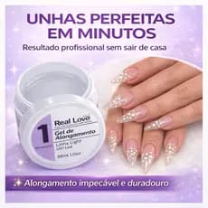 Gel Alongamento Unhas Transparente 30ml Real Love UV LED Construtor Builder Profissional