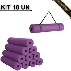KIT 10 Tapete Yoga Mat 1,70mx55cmx10mm Confortável Grosso Colchonete Tatame Exercício em Casa