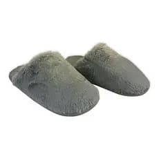 Pantufa Feminina Felpuda Cores Neutras Conforto Macia Tamanhos Grandes 40 41 Cinza