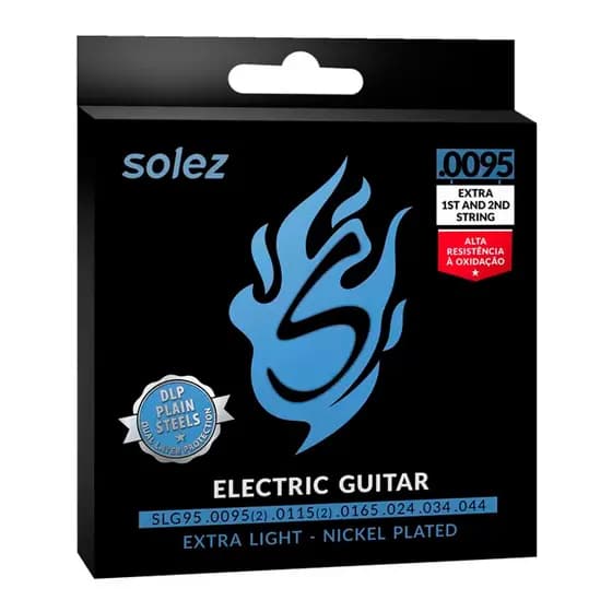 Jogo De Cordas Guitarra Solez 095 Encordoamento Slg95 -Mi e Si Extra com DLP (Dual Layer Protection)