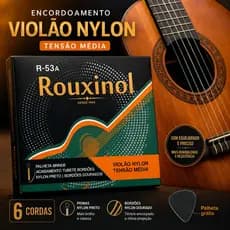 Cordas Rouxinol Encordoamento Nylon Preto Para Violão R53A Original Corda Nilon