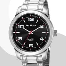 Relógio Seculus Masculino Prata com 2 Anos de Garantia Original 23642G0SVNA1