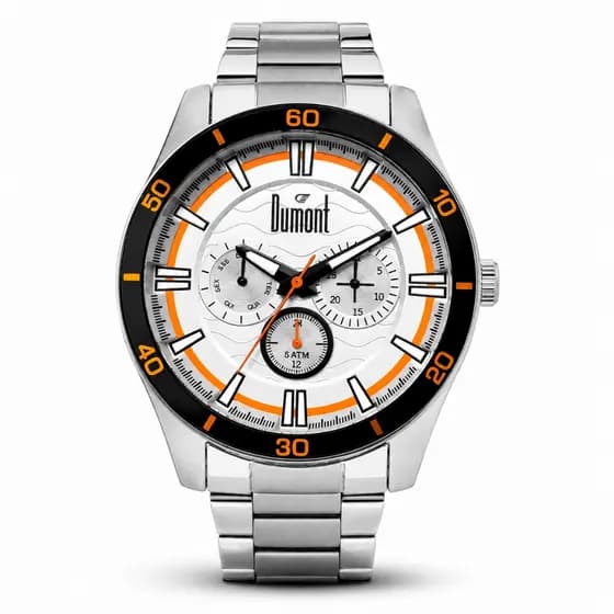 Relógio Dumont Masculino Analógico Prata Original Presente Pai Namorado Garantia Elegante Casual