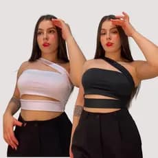 Cropped Níquel Faixa Transversal Sem Bojo Moda Gringa Verão cropt cropet blusinha tendencia Blogueira