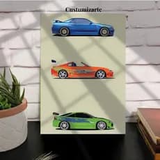 1 Quadro Decorativo/Velozes e Furiosos Carros/Decoracao casa, escritorio, oficina, quarto.