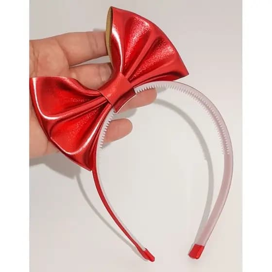 Tiara com laço em pé / laço  lonita verniz holográfica / Laço em pé / Laço GG / Laço Festas / Laço de holográfico