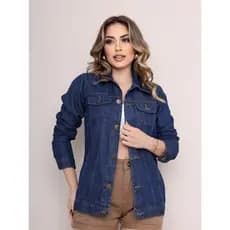max jaqueta jeans manga longa \ Lançamento 2024 com barra moda feminina