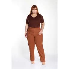 INFINITO MODA Calça Jeans Mom Básica Plus Size Cintura Alta Casual