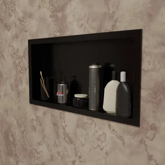 Nicho De Plástico 63x33cm Preto acessório para Banheiro Premium
