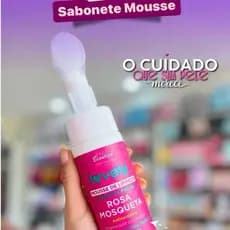 Espuma de Limpeza Facial Rosa Mosqueta 150ml com Colágeno E Aloé Vera Face Beautiful Lovely
